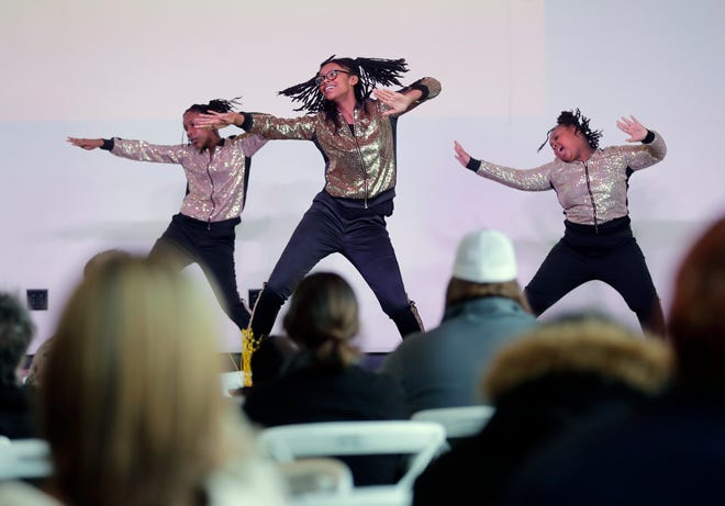 SiStar Society performs a dance during the Afro Hair Fair Saturday, February 25, 2023, at Poplar Hall in Appleton, Wis. 
Dan Powers/USA TODAY NETWORK-Wisconsin.