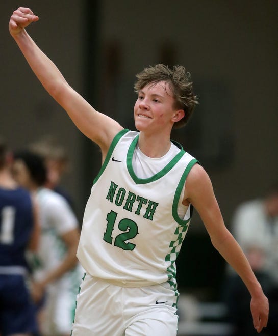 Oshkosh North High School's Jackson Anderson (12) against Appleton North High School during their boys basketball game on Tuesday, January 30, 2024 in Oshkosh, Wis. Oshkosh North defeated Appleton North 83-69.
Wm. Glasheen USA TODAY NETWORK-Wisconsin